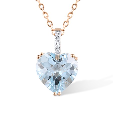14KRW Pendant Blue Topaz (Sky Blue),Diamond (P304411BKT14KRW)