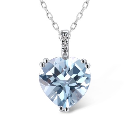 14KW Pendant Blue Topaz (Sky Blue),Diamond (P304411BKT14KW)