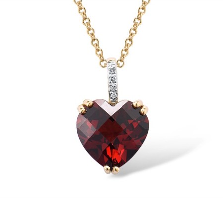 14KYW Pendant Diamond,Garnet (P304411GAN14KYW)