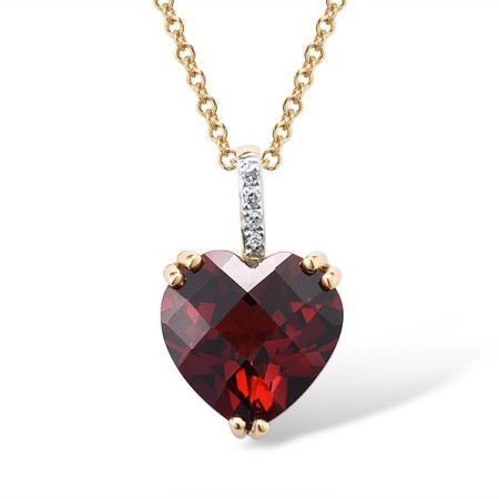 14KYW Pendant Diamond,Garnet (P304411GAN14KYW)