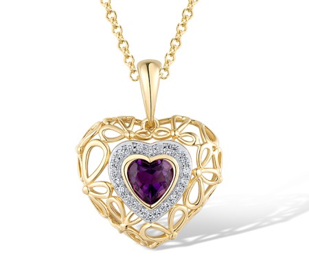 14KYW Pendant Diamond,Amethyst (P304412AME14KYW)