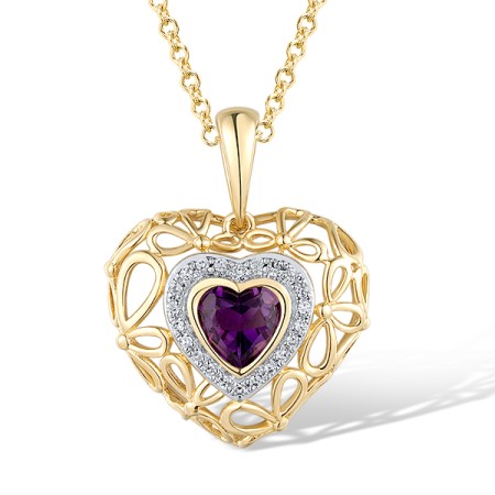 14KYW Pendant Diamond,Amethyst (P304412AME14KYW)