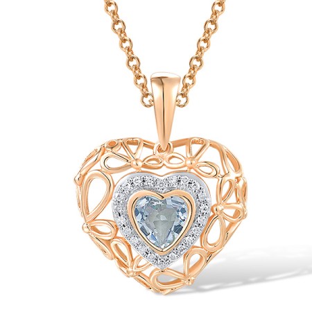 14KRW Pendant Diamond,Blue Topaz (Sky Blue) (P304412BKT14KRW)