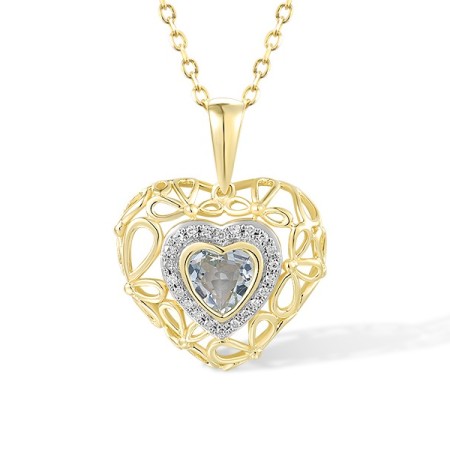 14KYW Pendant Blue Topaz (Sky Blue),Diamond (P304412BKT14KYW)