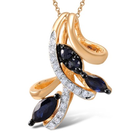 14KRWB Pendant Blue Sapphire,Diamond (P304419SAP14KRWB)