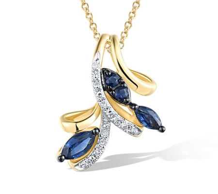 14KYWB Pendant Blue Sapphire,Diamond without chain (P304419SAP14KYWB)