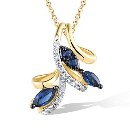 14KYWB Pendant Blue Sapphire,Diamond without chain (P304419SAP14KYWB)