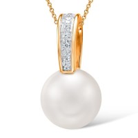 14KRW Pendant Diamond,Fresh Water White Pearl (P304423FWP14KRW)
