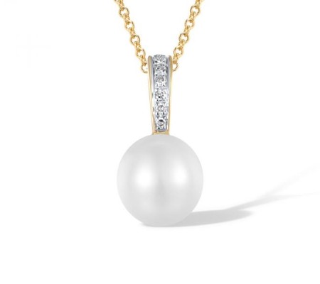 14KYW Pendant Diamond,Fresh Water White Pearl (P304423FWP14KYW)