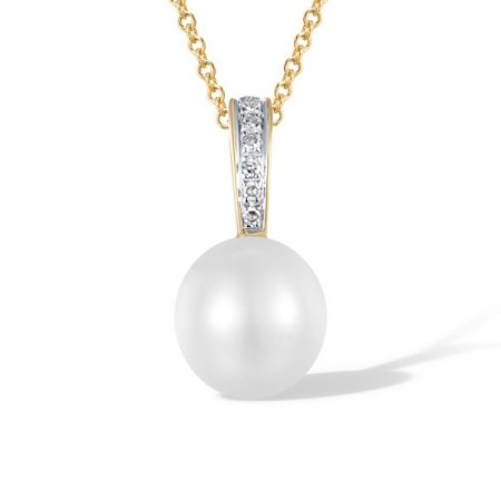 14KYW Pendant Diamond,Fresh Water White Pearl (P304423FWP14KYW)