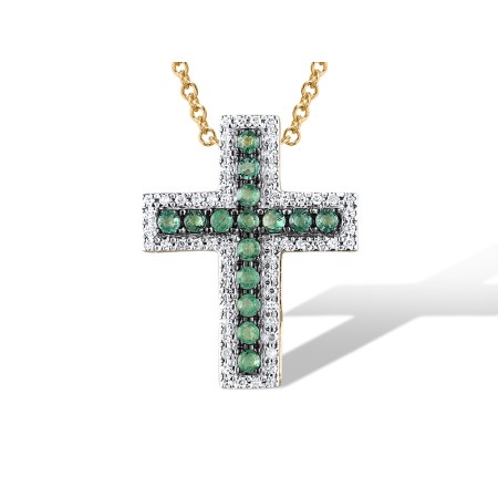 14KYWB Pendant Emerald,Diamond (P304434EMR14KYWB)