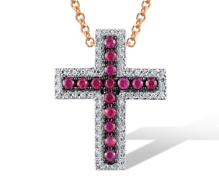 14KRWB Pendant Diamond,Ruby (P304434RUY14KRWB)