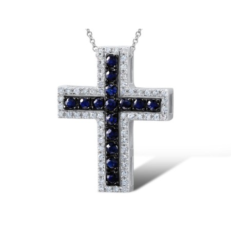 14KWB Pendant Blue Sapphire,Diamond (P304434SAP14KWB)