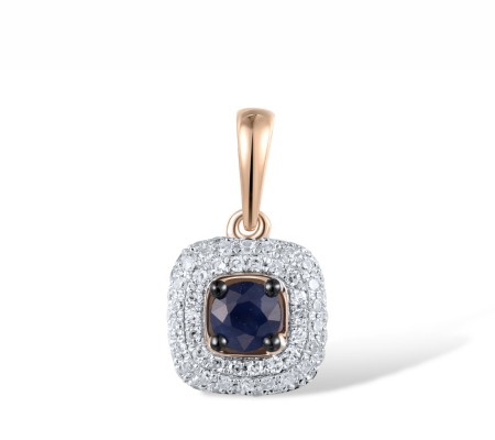 14KRWB Pendant Blue Sapphire,Diamond (P304529SAP14KRWB)