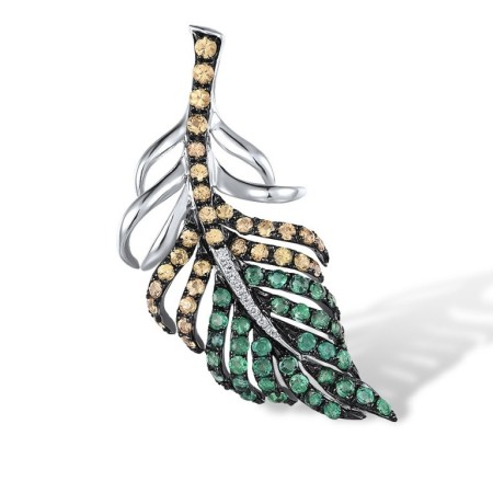 14KWB Pendant Diamond,Emerald,Yellow Sapphire (P304553ERY14KWB)