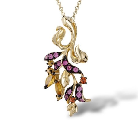 14KYB Pendant Yellow Sapphire,Citrine,Orange Sapphire,Pink Sapphire (P304554MUL14KYB)