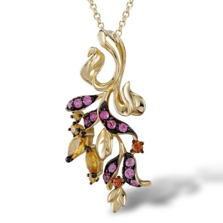 14KYB Pendant Yellow Sapphire,Citrine,Orange Sapphire,Pink Sapphire (P304554MUL14KYB)