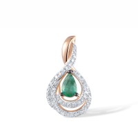 14KRWB Pendant Diamond,Emerald (P304573EMR14KRWB)