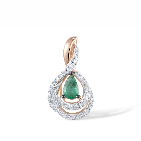 14KRWB Pendant Diamond,Emerald (P304573EMR14KRWB)