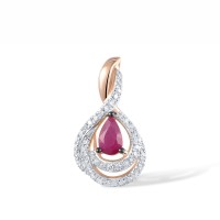 14KRWB Pendant Diamond,Ruby (P304573RUY14KRWB)