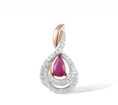 14KRWB Pendant Diamond,Ruby (P304573RUY14KRWB)