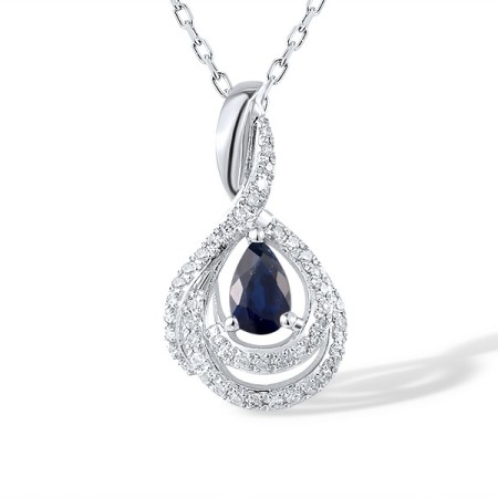14KW Pendant Blue Sapphire,Diamond (P304573SAP14KW)