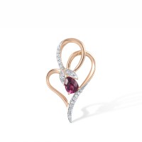 14KRW Pendant Diamond,Rhodolite Garnet (P304628RHG14KRW)