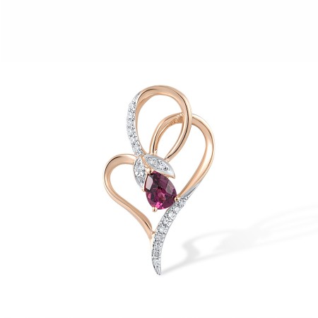 14KRW Pendant Diamond,Rhodolite Garnet (P304628RHG14KRW)