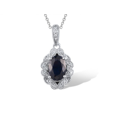 14KW Pendant Blue Sapphire,Diamond (P304843SAP14KW)