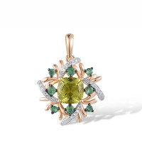 14KRWB Pendant Diamond,Emerald,Peridot (P305033EPR14KRWB)