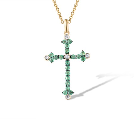14KYWB Pendant Diamond,Emerald (P305092EMR14KYWB)
