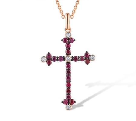 14KRWB Pendant Diamond,Ruby (P305092RUY14KRWB)