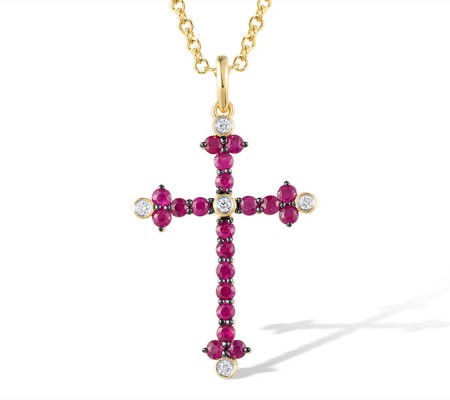 14KYWB Pendant Diamond,Ruby (P305092RUY14KYWB)
