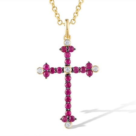 14KYWB Pendant Diamond,Ruby (P305092RUY14KYWB)