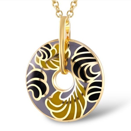 Sterling Silver w/ IONIC YELLOW PLATING Pendant Enamel (P305112ENASP925)