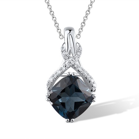 14KW Pendant Diamond,London Blue Topaz (P305305LDB14KW)