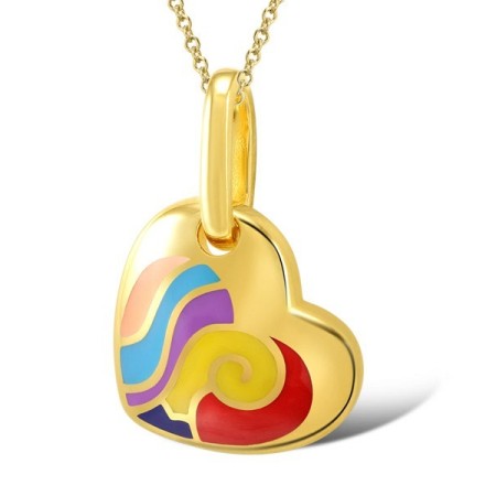 Sterling Silver w/ IONIC YELLOW PLATING Pendant Enamel (P305430ENASP925)