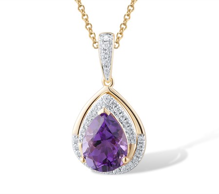 14KYW Pendant Diamond,Amethyst (P305605AME14KYW)