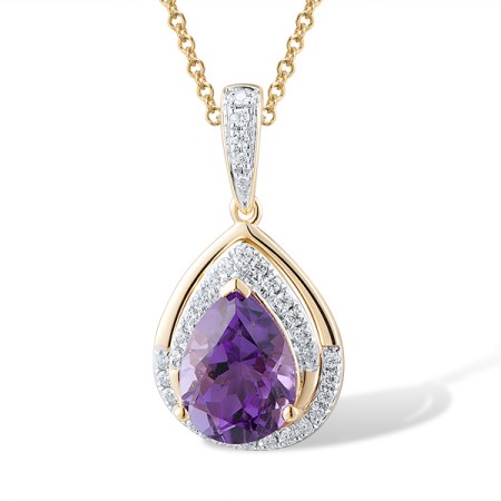 14KYW Pendant Diamond,Amethyst (P305605AME14KYW)