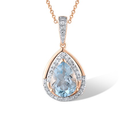 14KRW Pendant Blue Topaz (Sky Blue),Diamond (P305605BKT14KRW)