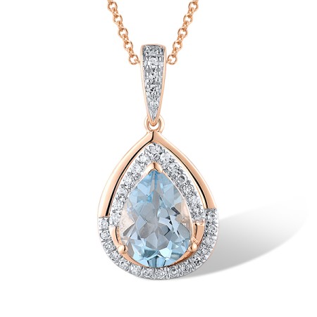 14KRW Pendant Blue Topaz (Sky Blue),Diamond (P305605BKT14KRW)