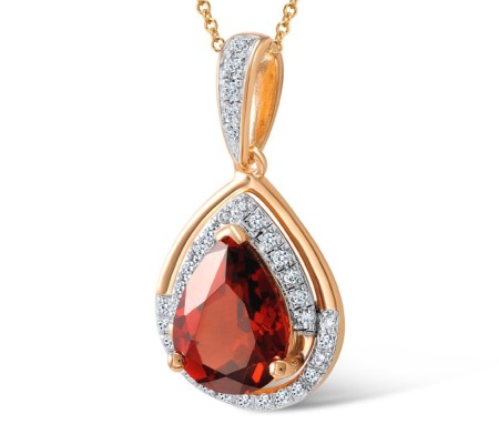 14KRW Pendant Diamond,Garnet without chain (P305605GAN14KRW)