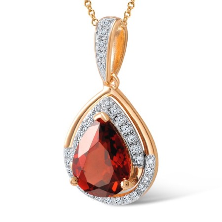 14KRW Pendant Diamond,Garnet without chain (P305605GAN14KRW)