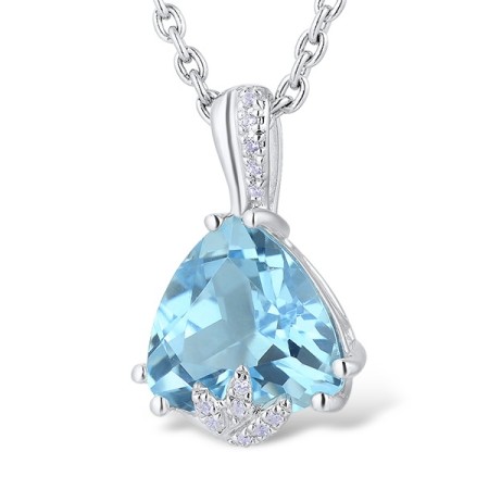 14KW Pendant Blue Topaz (Sky Blue),Diamond (P305606BKT14KW)