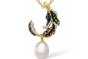 Sterling Silver w/ Yellow Plating Pendant Yellow Nano Cubic Zirconia (Ci,Fresh Water White Pearl,Green Spinel,Garnet Cubic Zirconia,Orange Zircon,Green Nano Cubic Zirconia (Per,White Cubic Zirconia,Chocolate CZ (P305615MULSY925)