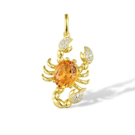 Sterling Silver w/ Yellow Plating Pendant White Cubic Zirconia,Yellow Nano Cubic Zirconia (Ci (P305773YWZSY925)