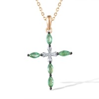 14KRWB Pendant Diamond,Emerald (P306117EMR14KRWB)