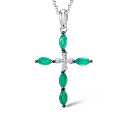 14KWB Pendant Diamond,Emerald (P306117EMR14KWB)