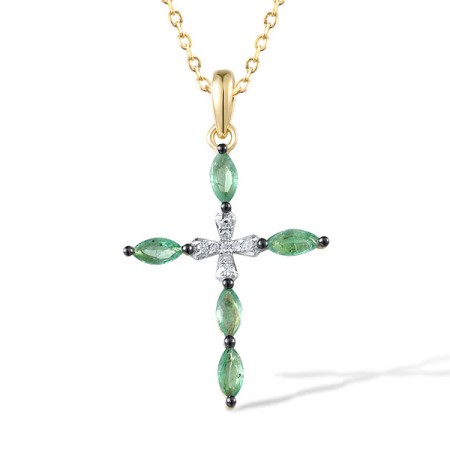 14KYWB Pendant Diamond,Emerald with out chain (P306117EMR14KYWB)