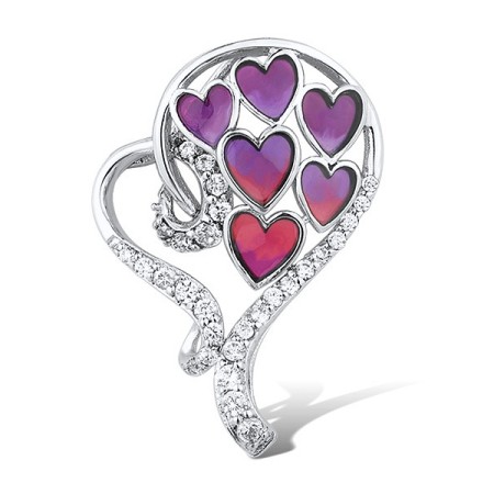 Sterling Silver Pendant Enamel,White Cubic Zirconia (P306489ENASL925)